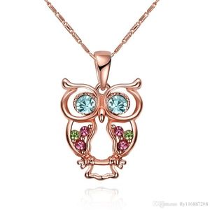 Owl Crystal Pendant Necklace